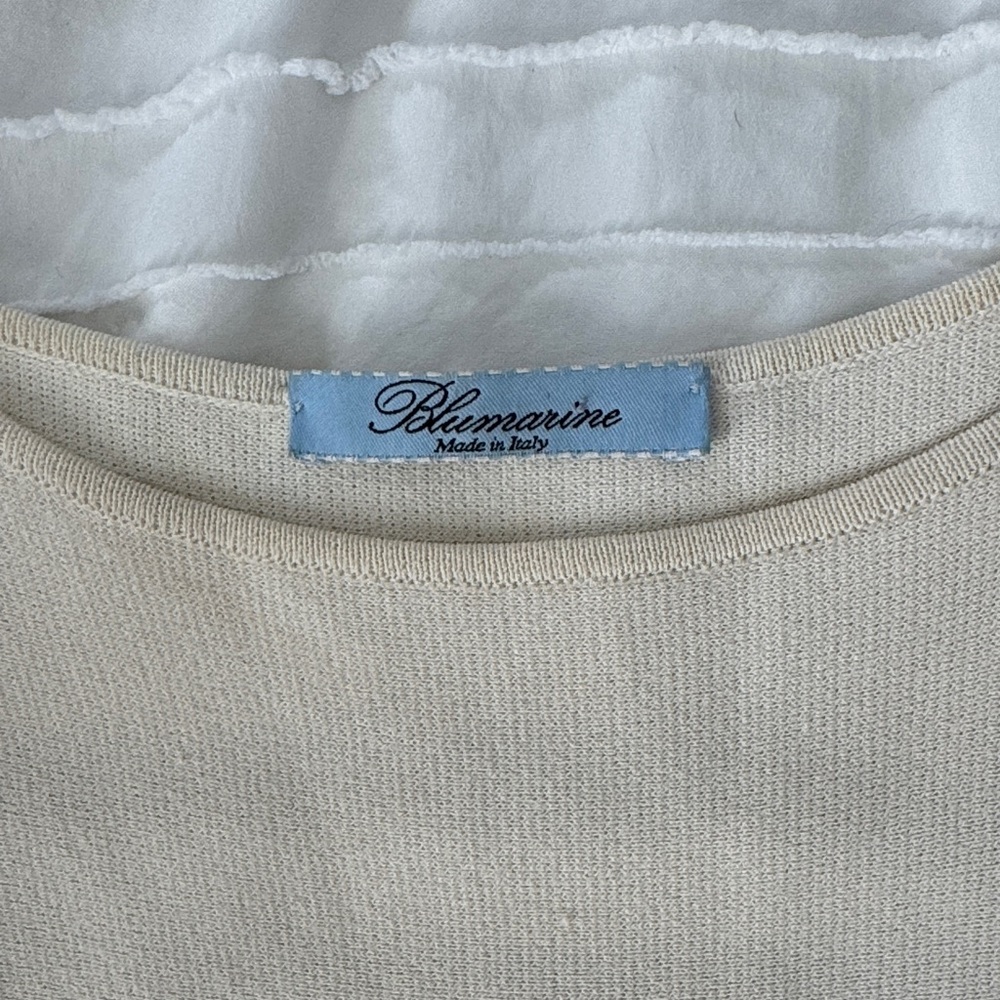 Blumarine Cream Dress with Lace Accents - Picture 4 of 6